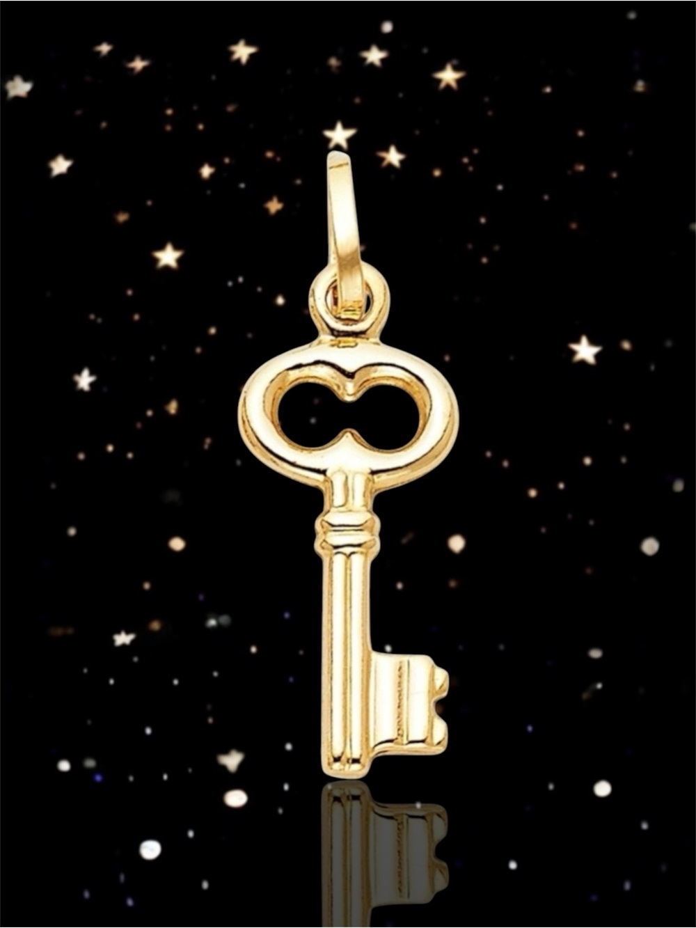 💗14K Solid Yellow Gold Open Oval Skeleton Key PENDANT ONLY